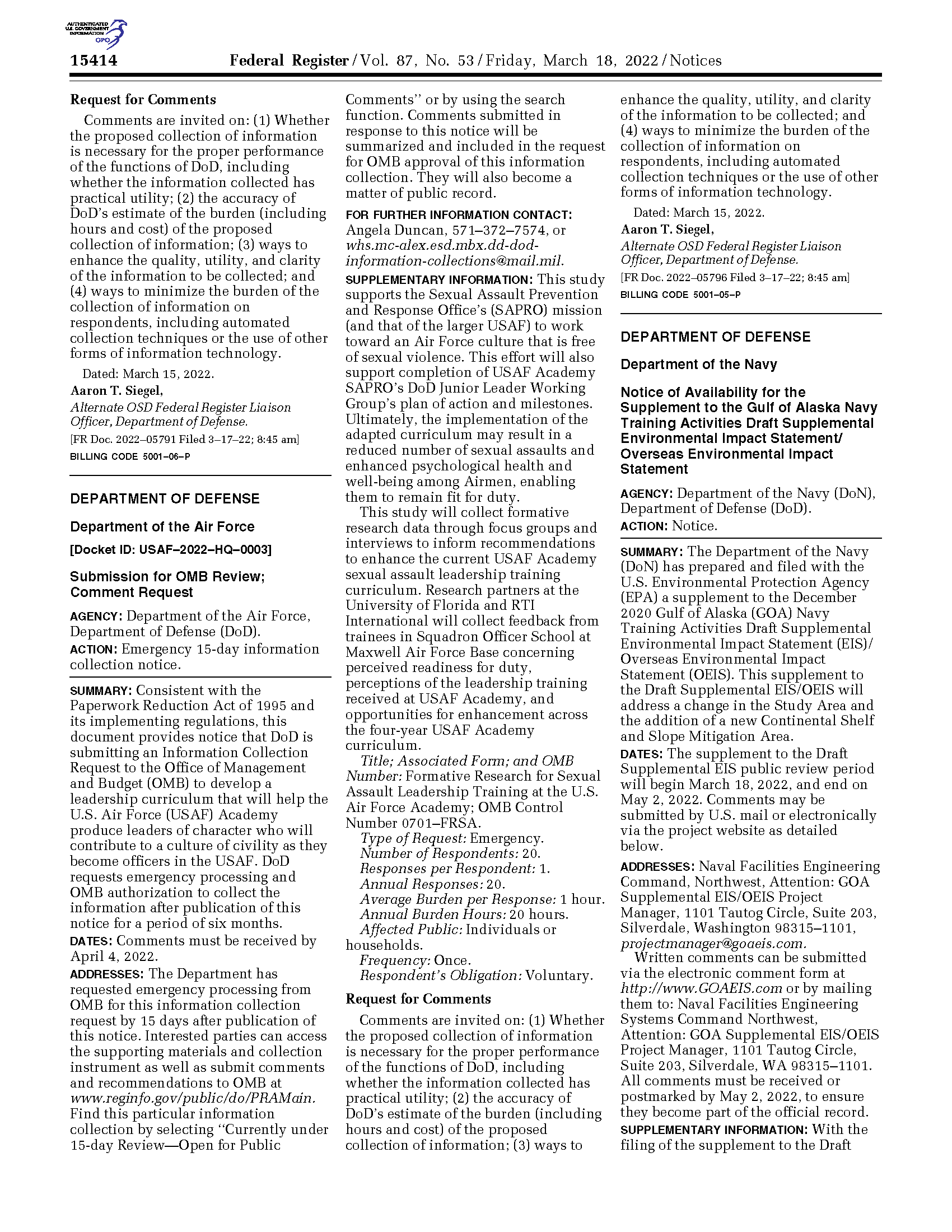 Federal Register Notice of Availability (FR Doc. 2020-27266)