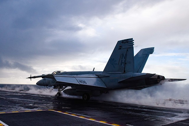An F/A-18E Super Hornet participating in Northern Edge 2019.